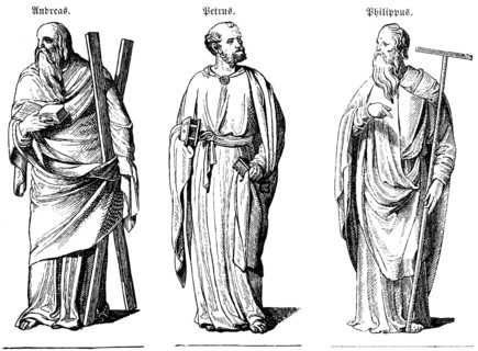 Apostle figures (1507-1517) from St Sebald's tomb in Nuremberg, St Sebald's Church, bronze figures,
