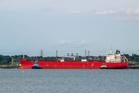 Gas tanker, Esso Oil Terminal, Southampton, Hampshire, UK