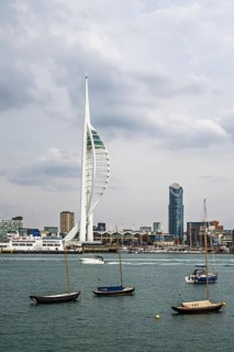 Portsmouth Harbour over Spinnaker Tower, Portsmouth, Gosport, England, United Kingdom