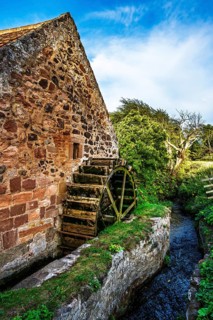 Preston Mill and Phantassie Doocot, River Tyne, East Lothian, Scotland, UK