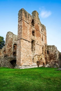 Ruins of Norham Castle and River Tweed, Norham, Northumberland, England, United Kingdom