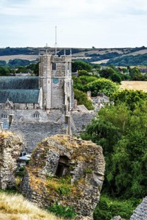 Ruins of Corfe Castle, Wareham, Dorset, England, United Kingdom