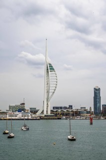 Portsmouth Harbour over Spinnaker Tower, Portsmouth, Gosport, England, United Kingdom
