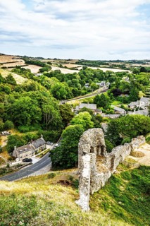 Ruins of Corfe Castle, Wareham, Dorset, England, United Kingdom