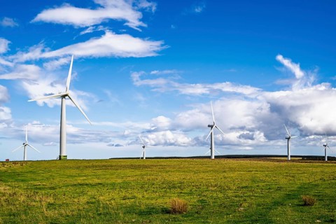 Wind Farm in southeast Scotland, UK