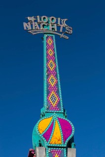 1001 Nights amusement ride at Fun Show traveling amusement ride park, Old Port of Montreal, Quebec,