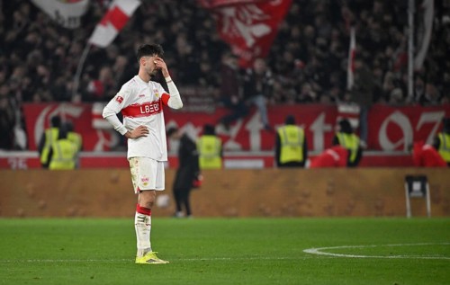 Atakan Karazor VfB Stuttgart (16) disappointed MHPArena, MHP Arena Stuttgart, Baden-Württemberg,
