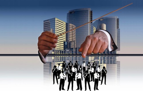 Symbolic photo, conductor of money, financial market, stock exchange, charts, prices, rising,