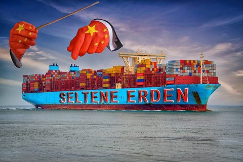 Symbolic image, conductor from China, export rare earths, Germany, EU, European Union,