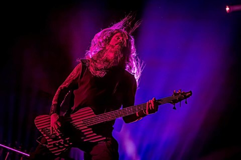 Rob van der Loo, bass player from Epica, live on Arcane Dimensions Tour 2026 at Munich's Zenith on