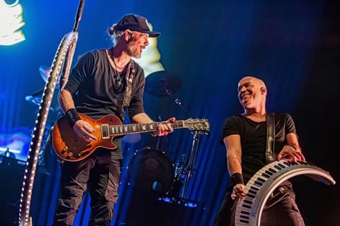 Guitarist Isaac Delahaye and keyboardist Coen Janssen from Epica, live on Arcane Dimensions Tour