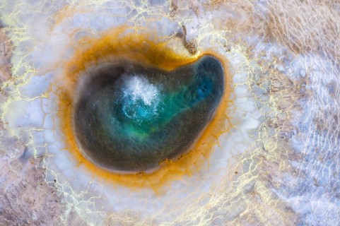 Hveravellir geothermal area with natural hot springs and fumaroles, Kjölur Highlands between the