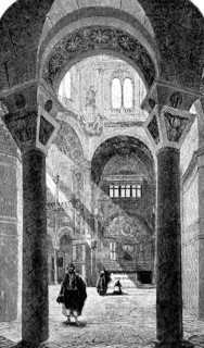 Interior view of the Basilica of S. Vitale in Ravenna, late antique architecture of the 6th