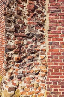 Thief tower, brick building, facade, broken edge, joints, masonry, building material brick,