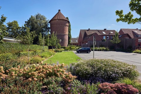 Thief tower, historic brick building, registry office, historic city prison, prison, residential