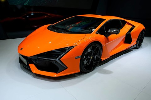 Press photo of luxurious sports car Lamborghini Revuelto plug-in hybrid super sports car with 1015