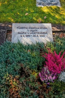 Tombstone of Princess Carola Hilda von Urach, Countess of Württemberg, 1896 to 1980, cemetery,