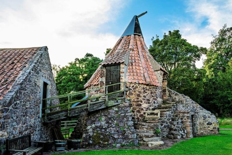 Preston Mill and Phantassie Doocot, River Tyne, East Lothian, Scotland, UK