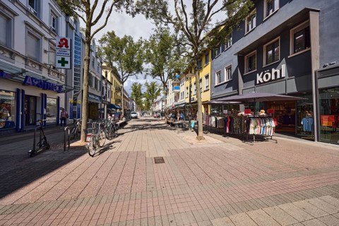 Pedestrian zone, residential and commercial buildings, general architecture, buildings, row of
