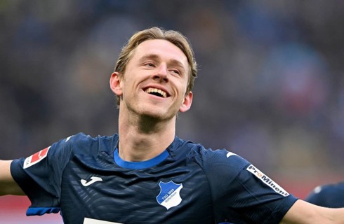 Goal celebration Wouter Burger TSG 1899 Hoffenheim (18) PreZero Arena, Sinsheim, Baden-Württemberg,