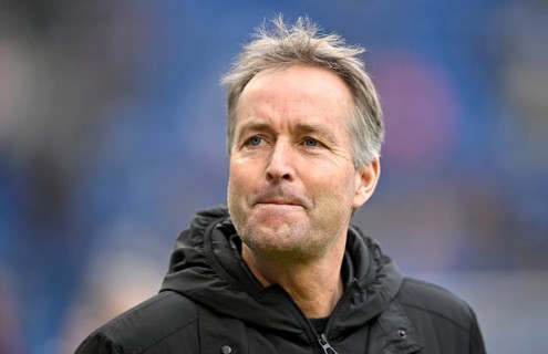 Coach coach Kasper Hjulmand Bayer 04 Leverkusen portrait tense thoughtful PreZero Arena, Sinsheim,