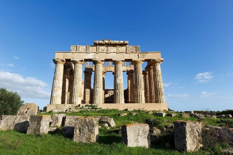 Temple E, Temple of Hera in the ancient Greek city of Selinunte, acropolis, Doric style,