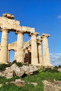 Temple E, Temple of Hera in the ancient Greek city of Selinunte, detail, acropolis, Doric style,