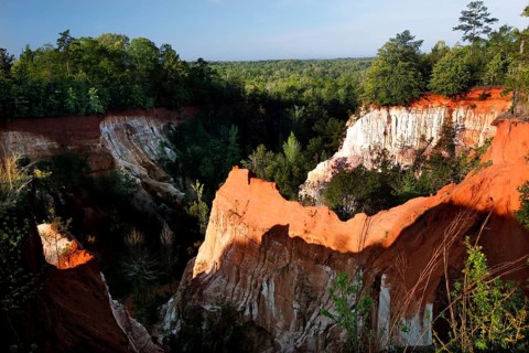 Breathtaking panorama of Providence State Park with colorful rock structures, Providence Canyon