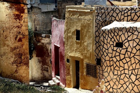 Weatherproof buildings with structured facades in the medina of Safi, Safi, Doukkala-Abda, Morocco