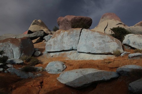 Colourfully painted rock formations in the Tafraoute desert by Jean Verame, Tafraoute, Souss-Massa,