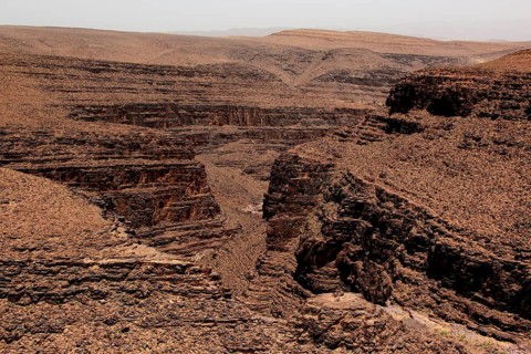Breathtaking view from the Tizi n'Tinififft Pass into the rugged Drâa Valley, Tizi n'Tinififft,