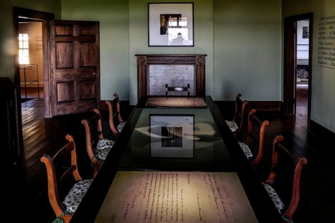 Historic Treaty House on the Waitangi Treaty Grounds with exquisite interiors, Waitangi, Northland,