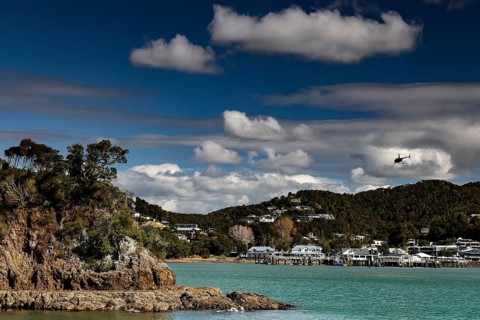 Idyllic island view in the Bay of Islands from Paihia, Paihia, Bay of Islands, New Zealand