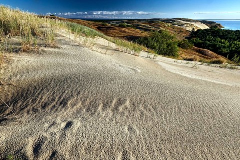 Wide sand dunes in the nature reserve near Neegelscher Berg, zero