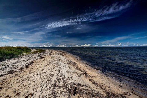 Long sandy beach overlooking the calm sea, Tahkuna, Hiiumaa, Estonia
