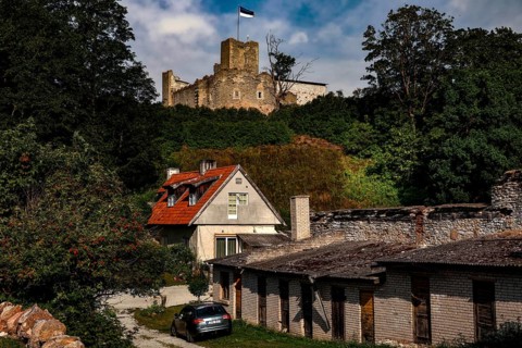 View of Rakvere Old Town with the Teutonic Order Castle in the background, surrounded by green
