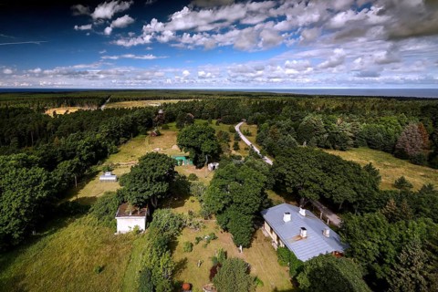 Panorama of Köpu with wooded landscape and scattered houses, Hiiumaa, Köpu, Estonia
