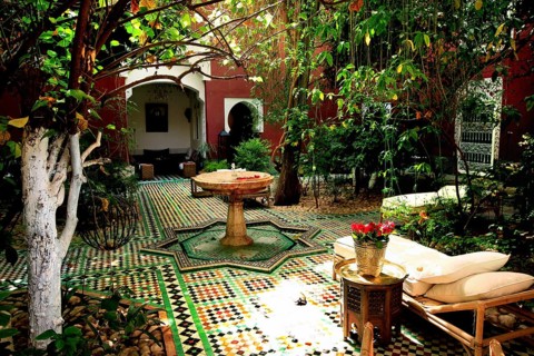 Large, inviting courtyard at Riad Kaiss in Marrakech, Marrakech, Marrakesh-Safi, Morocco