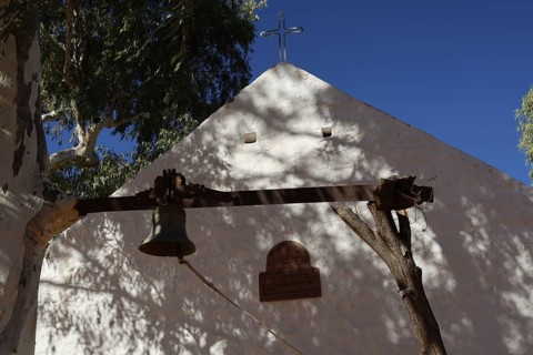 Mission station with church and bell in Hermannsdorf