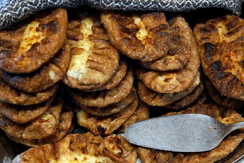 Karelian dumplings in Parppeinpirtti restaurant, Ilomantsi, freshly prepared and served, Ilomantsi,