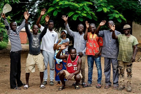 Group photo of employees at a rehabilitation center for men in Dar Es Salam, CI Bouaké, Dar Es