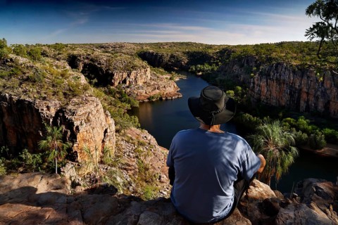 View from Pat's Lookout over picturesque Katherine Gorge in Nitmiluk NP, Nitmiluk National Park,