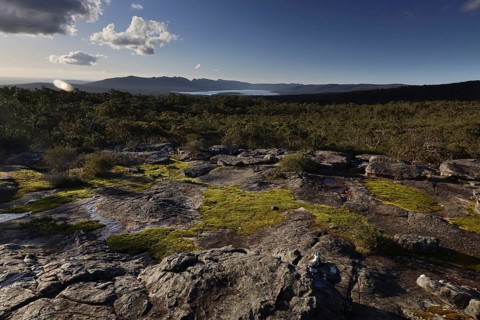 Wide views of the Grampian Mountains landscape from Reed Lookout, Grampian Mountains, Victoria,