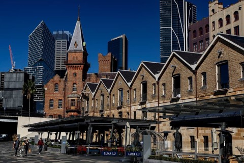 ASN Co building in The Rocks, an example of historic architecture, Sydney, NSW, Australia