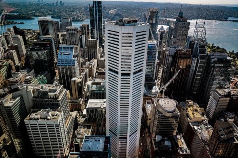 Looking north over the city from Sydney Skytower, Sydney, NSW, Australia