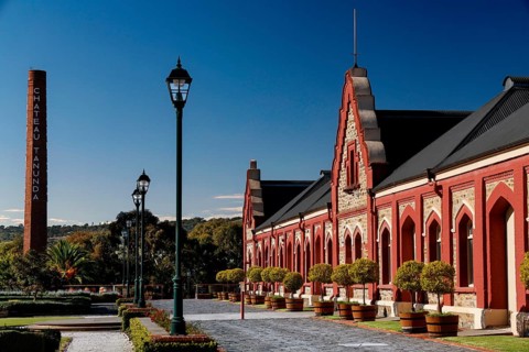 The Chateau Tanunda Estate with impressive architecture under clear blue sky, Tanunda, South