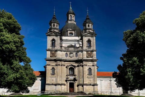 Baroque church of Pažaislis monastery with magnificent façade and towers, Kaunas, Kauno apskritis,
