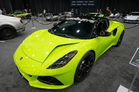 Detroit, Michigan USA - 14 January 2026 - A 2025 Lotus Emira on display in The Gallery, a section