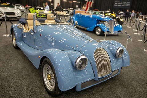 Detroit, Michigan USA - 14 January 2026 - A 2025 Morgan Plus Four on display in The Gallery, a