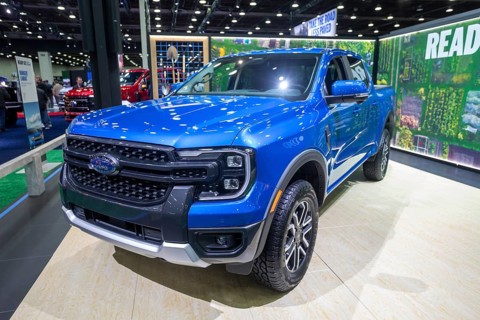 Detroit, Michigan USA - 14 January 2026 - The Ford Lariat on display at the Detroit Auto Show